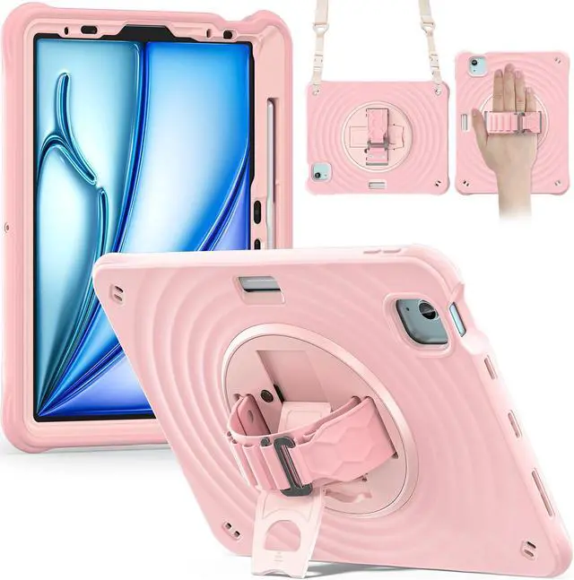 Main image of BONAEVER Case for iPad Air 11 inch 2025 2024 7th 6th Generation, iPad Air 5 Air 4 10.9 inch 2022 2020, iPad Pro 11 Inch 2022 2021 2020 2018 Shockproof Cover with Pencil Holder, Stand and Shoulder Stra