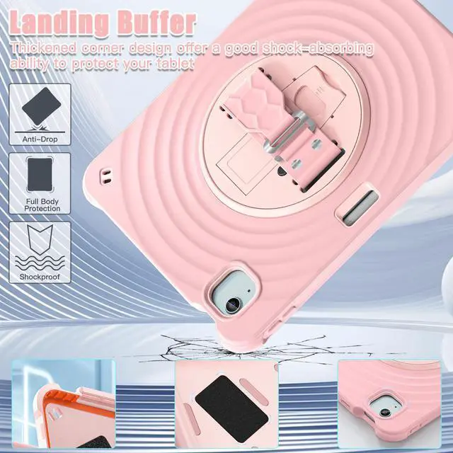 Alt view image 4 of 7 - BONAEVER Case for iPad Air 11 inch 2025 2024 7th 6th Generation, iPad Air 5 Air 4 10.9 inch 2022 2020, iPad Pro 11 Inch 2022 2021 2020 2018 Shockproof Cover with Pencil Holder, Stand and Shoulder Stra