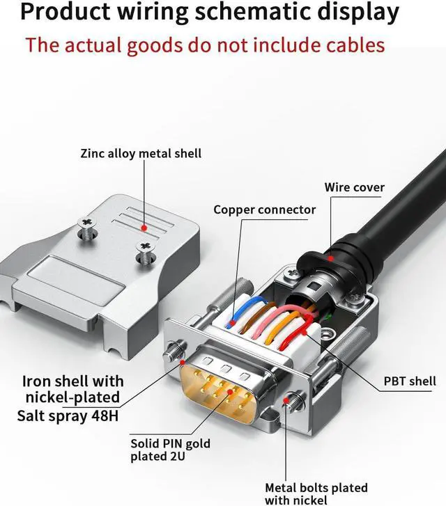 Alt view image 2 of 7 - 2Pack DB9 Serial Adapters with Metal shell Breakout Board Solder-Free Module,D-SUB 9-pin Male+ Female RS232 485 Adapter to Terminal Board Connector with Bolts Nuts and Screwdriver