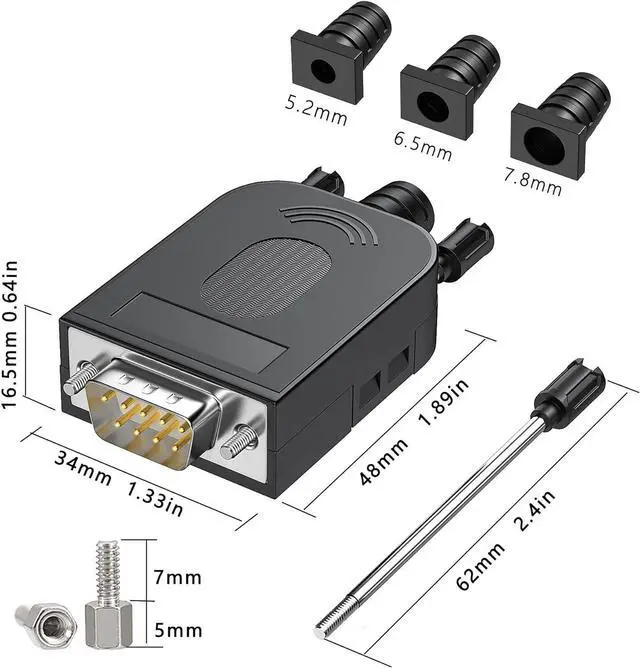 Alt view image 5 of 7 - BONAEVER 2Packs DB9 Serial Adapters No Soldering Needed. D-SUB 9-pin RS232 RS485 Adapter to Terminal Connector Signal Module with Bolts Nuts and Screwdriver (1PCS Male+1PCS Female)