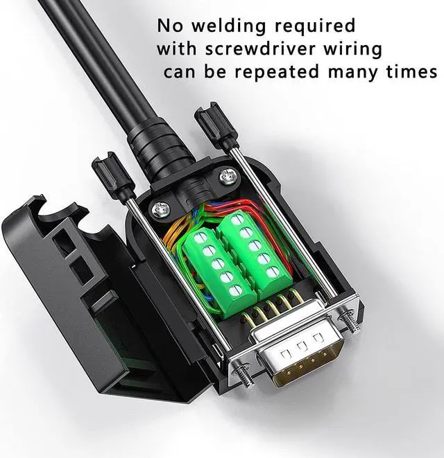 Alt view image 3 of 7 - BONAEVER 2Packs DB9 Serial Adapters No Soldering Needed. D-SUB 9-pin RS232 RS485 Adapter to Terminal Connector Signal Module with Bolts Nuts and Screwdriver (1PCS Male+1PCS Female)