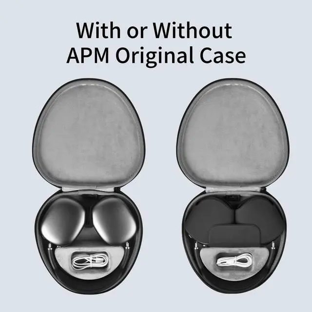 Alt view image 4 of 6 - BONAEVER for Apple AirPods Max Case Accessory, AirPod Max Case with Sleep Mode | Airpod Max Accessories for Apple Headphones | Ultra-Slim Travel Carrying Case | Portable Storage Bag | Black