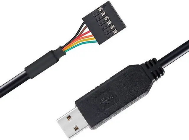 Main image of BONAEVER USB to TTL Serial 5V Adapter Cable with FTDI FT232RL Chip 6 Pin 0.1 inch Pitch Female Socket Header UART IC Windows 11 10 8 7 Linux MAC OS (6ft, Black)