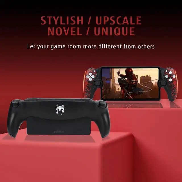 Alt view image 3 of 7 - BONAEVER Replacement Plates for PlayStation Portal Shell with 2 Screen Protectors - Plates for Spider - Man PS5 Portal Cover, Faceplate for PlayStation Portal Remote Player (Console Not Included)