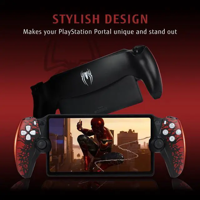 Alt view image 2 of 7 - BONAEVER Replacement Plates for PlayStation Portal Shell with 2 Screen Protectors - Plates for Spider - Man PS5 Portal Cover, Faceplate for PlayStation Portal Remote Player (Console Not Included)