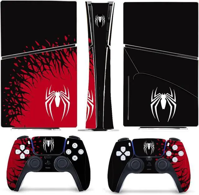 Alt view image 3 of 7 - [for PS5 Slim Digital Edition] BONAEVER Superhero Slim Skin for PlayStation 5 Slim, Premium 3M Vinyl Skins Wraps Set for PlayStation 5 Slim Digital Edition and Controller Stickers