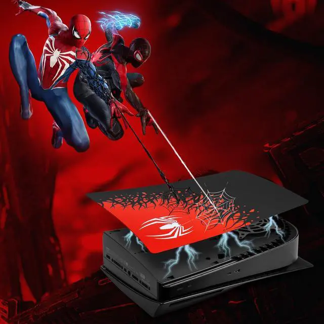 Alt view image 4 of 6 - BONAEVER [Faceplate for PS5 Digital Edition] - NOWSKINS Superhero Spider - Man 2 Plates for PS5 Console Cover Plates, Premium ABS Faceplate Shell Covers for Playstation 5 Digital Edition