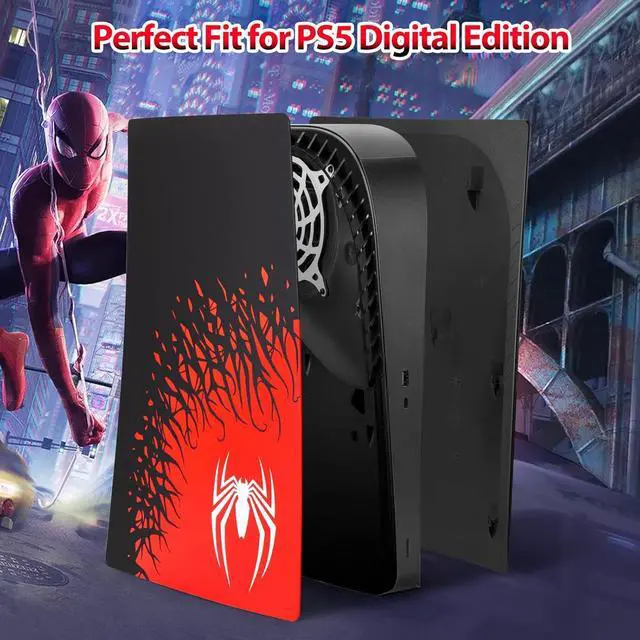 Alt view image 5 of 6 - BONAEVER [Faceplate for PS5 Digital Edition] - NOWSKINS Superhero Spider - Man 2 Plates for PS5 Console Cover Plates, Premium ABS Faceplate Shell Covers for Playstation 5 Digital Edition
