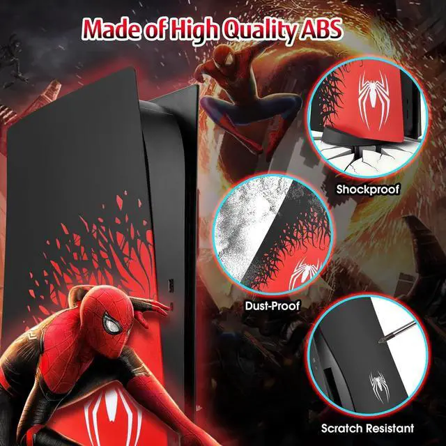 Alt view image 3 of 6 - BONAEVER [Faceplate for PS5 Digital Edition] - NOWSKINS Superhero Spider - Man 2 Plates for PS5 Console Cover Plates, Premium ABS Faceplate Shell Covers for Playstation 5 Digital Edition
