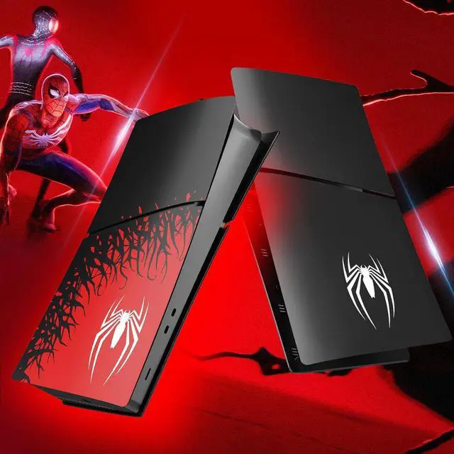 Alt view image 3 of 6 - BONAEVER [Faceplate for PS5 Slim Digital Edition] - Superhero Spider - Man 2 Plates for PS5 Console Cover Plates, Premium ABS Faceplate Shell Covers for PlayStation 5 Slim Digital Edition