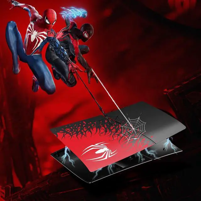 Alt view image 5 of 6 - BONAEVER [Faceplate for PS5 Slim Digital Edition] - Superhero Spider - Man 2 Plates for PS5 Console Cover Plates, Premium ABS Faceplate Shell Covers for PlayStation 5 Slim Digital Edition