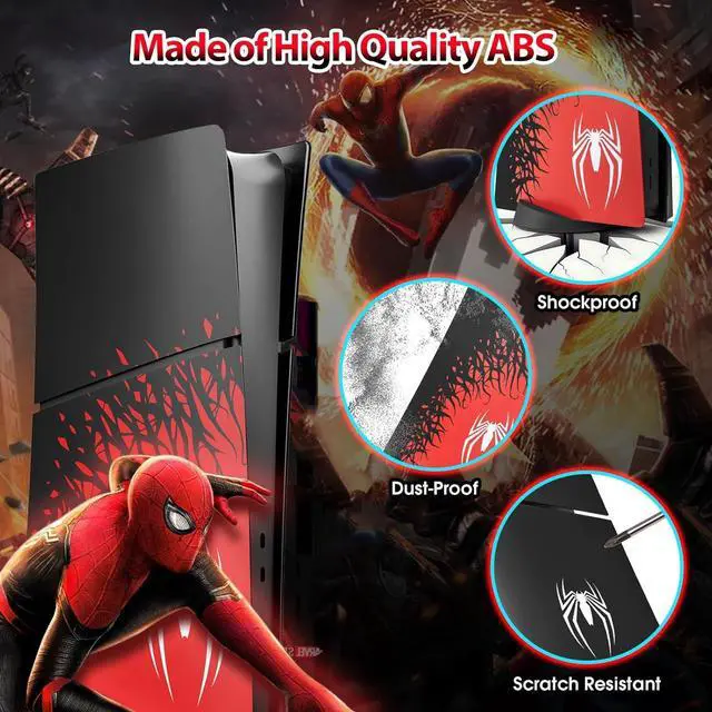 Alt view image 6 of 6 - BONAEVER [Faceplate for PS5 Slim Digital Edition] - Superhero Spider - Man 2 Plates for PS5 Console Cover Plates, Premium ABS Faceplate Shell Covers for PlayStation 5 Slim Digital Edition