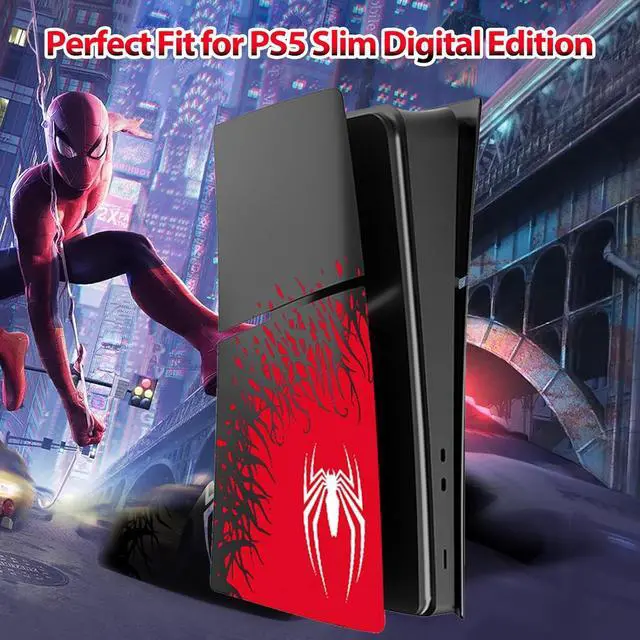 Alt view image 4 of 6 - BONAEVER [Faceplate for PS5 Slim Digital Edition] - Superhero Spider - Man 2 Plates for PS5 Console Cover Plates, Premium ABS Faceplate Shell Covers for PlayStation 5 Slim Digital Edition