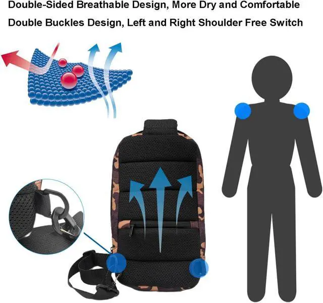 Alt view image 3 of 7 - BONAEVER Sling Backpack USB Anti-Theft Waterproof Chest Daypack Casual Shoulder Bag for PlayStation Portal Remote Player/ Steam Deck LCD/OLED/Rog Ally/Rog ALLY X/Nintendo Switch