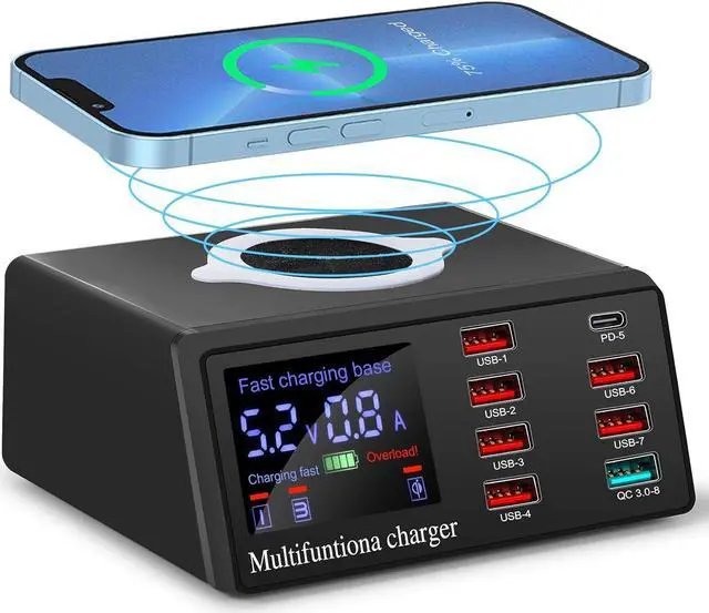Main image of BONAEVER Charging Station, 100W 8Port Usb Charging Station, Multiple Usb Charger Station, Charging Station for Multiple Devices, Multi Usb Charging Station, Chargers for Multiple Devices