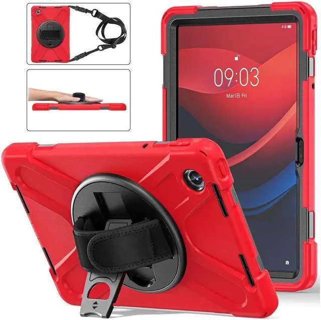 Main image of BONAEVER Case for Lenovo Tab M11 11 inch 2024 / Lenovo Tab K11 LTE 11 inch 2024 Model TB330FU TB330XU TB-331FC Protective Cover with S Pen Holder Stand Hand/Shoulder Strap Red