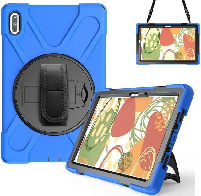 Main image of BONAEVER Huawei MatePad 10.4 inch 2020 2022 Case with Pencil Holder Rotatable Stand and Strap Shoulder Belt Shockproof Protective Cover
