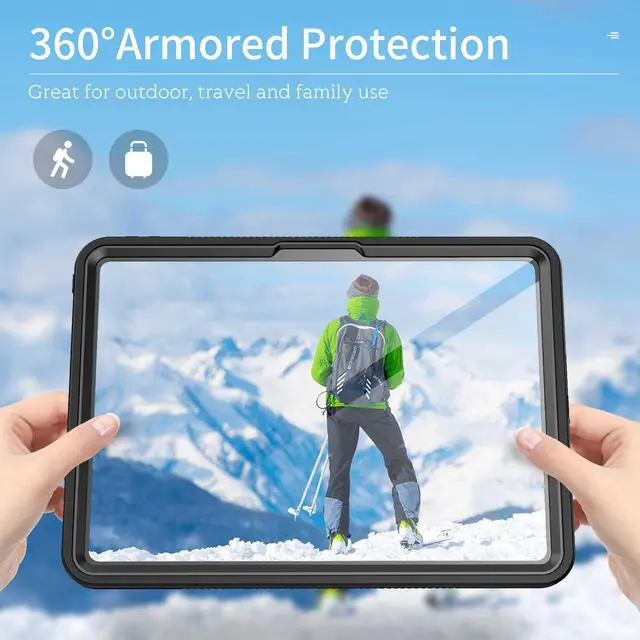 Alt view image 6 of 7 - BONAEVER IP68 Waterproof Case for iPad Pro 11 Inch M4 2024 5th Generation Model A2836 A2837 A3006 with Built-in Screen Protector, Full Body Shockproof Protection Cover with Lanyard