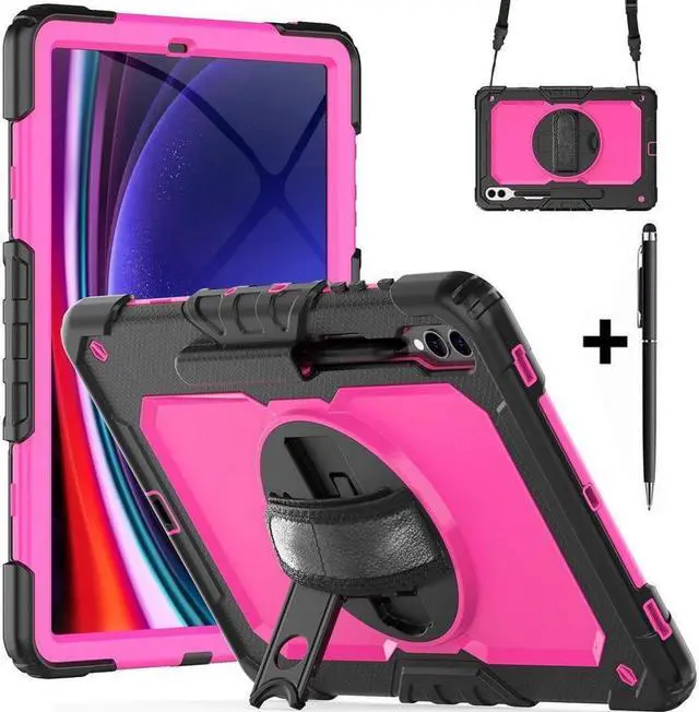 Main image of BONAEVER Case for Samsung Galaxy Tab S10 Plus 2024 / S9 Plus / S9 FE Plus 12.4 inch 2023 Protective Cover with Screen Protector/Pen Holder/Rotating Stand /Hand Strap/Shoulder Strap/ Stylus Pen