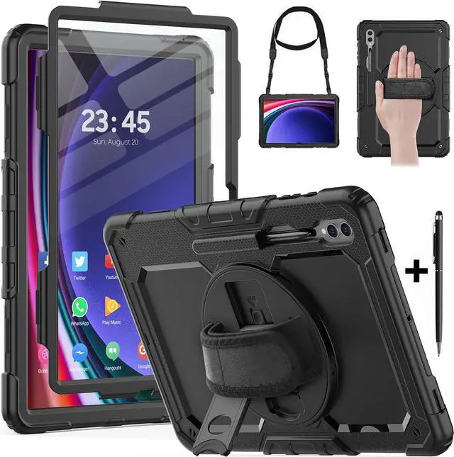 Main image of BONAEVER For Samsung Galaxy Tab S10 Ultra / S9 Ultra / S8 Ultra 14.6 inch Case with S Pen Holder Rugged Shockproof Protective Cover with Rotating Stand and & Shoulder Strap, Stylus Pen