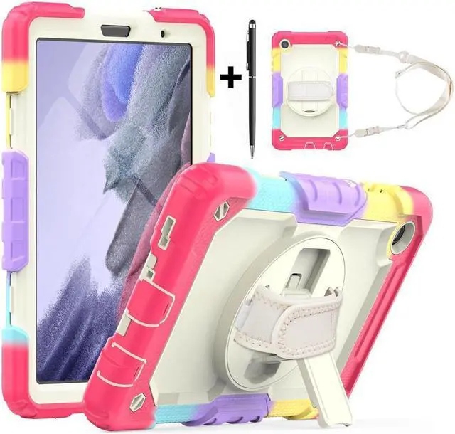 Main image of BONAEVER Case for Samsung Galaxy Tab A7 Lite 8.7 inch 2021 SM-T220/T225/T227 with Screen Protector Pencil Holder Durable Protective Cover with Stand and Shoulder Strap Stylus Pen