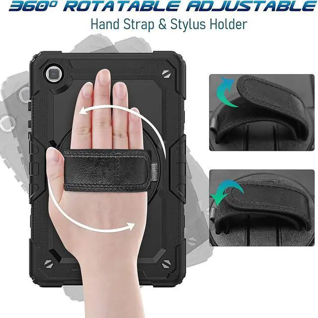 Alt view image 5 of 7 - BONAEVER For Samsung Galaxy Tab A7 Case 2022 2020 SM-T503/T509/T500/T505/T507 with Screen Protector for Kids Shockproof Cover with S Pen Holder Stand and Hand Strap Shoulder Strap