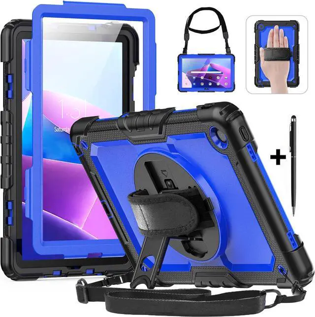 Main image of BONAEVER Case for Lenovo Tab M10 Plus 3rd Gen 10.6 inch 2022 Model TB-125F TB-128FShockproof Cover with 360 Rotating Stand /Hand Strap[Screen Protector] Shoulder Strap S Pen Holder
