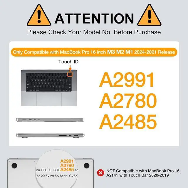 Alt view image 2 of 7 - BONAEVER Compatible with MacBook Pro 16 inch Case 2020 2019 Release A2141 with Touch Bar & Touch ID Plastic Hard Shell Case with Fold Stand and & Keyboard Cover Skin