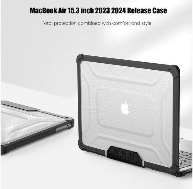Alt view image 7 of 7 - BONAEVER Case for MacBook Air 15 inch Case 2023 2024 2025 M4 A3241 M3 A3114 M2 A2941, Laptop Hard Shell Cover with Fold Kickstand, Keyboard Skin, Screen Protector, Camera Cover, USB C Adapter