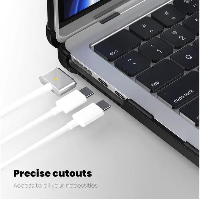 Alt view image 3 of 7 - BONAEVER Case for MacBook Air 15 inch Case 2023 2024 2025 M4 A3241 M3 A3114 M2 A2941, Laptop Hard Shell Cover with Fold Kickstand, Keyboard Skin, Screen Protector, Camera Cover, USB C Adapter