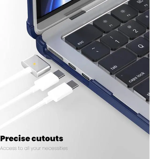 Alt view image 4 of 7 - BONAEVER Case for MacBook Air 15 inch Case 2023 2024 2025 M4 A3241 M3 A3114 M2 A2941, Laptop Hard Shell Cover with Fold Kickstand, Keyboard Skin, Screen Protector, Camera Cover, USB C Adapter