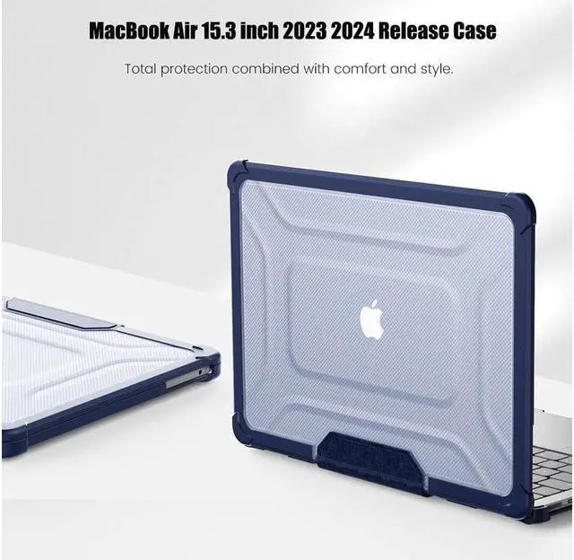 Alt view image 7 of 7 - BONAEVER Case for MacBook Air 15 inch Case 2023 2024 2025 M4 A3241 M3 A3114 M2 A2941, Laptop Hard Shell Cover with Fold Kickstand, Keyboard Skin, Screen Protector, Camera Cover, USB C Adapter