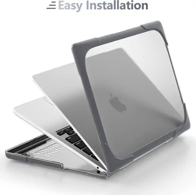 Alt view image 6 of 7 - BONAEVER for MacBook Air 13.6 inch Case 2025 2024 2022 Model M4 A3240 A2681 M2 A3113 M3, Heavy Duty Shockproof Protective Hard Shell with Fold Kickstand & Keyboard Cover Screen Protector
