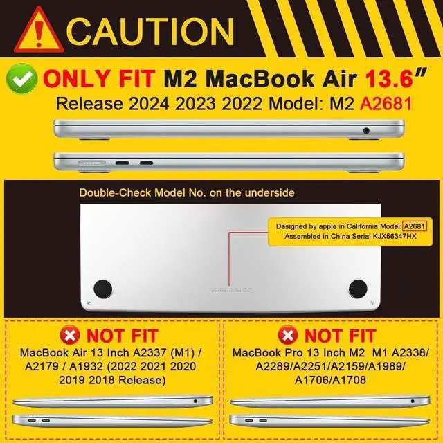 Alt view image 2 of 7 - BONAEVER for MacBook Air 13.6 inch Case 2025 2024 2022 Model M4 A3240 A2681 M2 A3113 M3, Heavy Duty Shockproof Protective Hard Shell with Fold Kickstand & Keyboard Cover Screen Protector