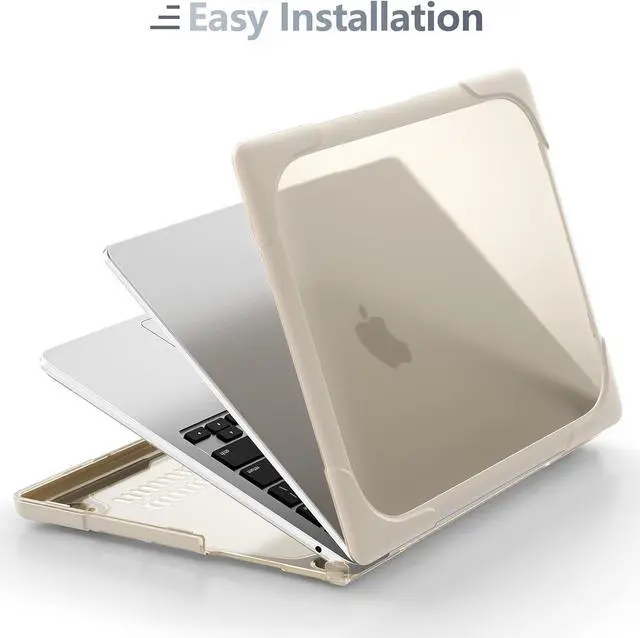 Alt view image 4 of 7 - BONAEVER for MacBook Air 13.6 inch Case 2025 2024 2022 Model M4 A3240 A2681 M2 A3113 M3, Heavy Duty Shockproof Protective Hard Shell with Fold Kickstand & Keyboard Cover Screen Protector