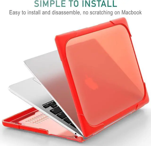 Alt view image 3 of 7 - BONAEVER for MacBook Air 13.6 inch Case 2025 2024 2022 Model M4 A3240 A2681 M2 A3113 M3, Heavy Duty Shockproof Protective Hard Shell with Fold Kickstand & Keyboard Cover Screen Protector