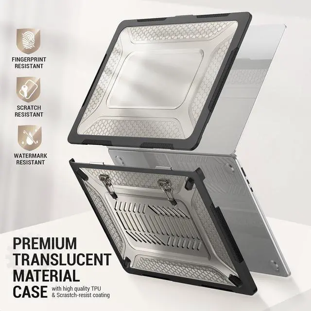 Alt view image 6 of 7 - BONAEVER Case for MacBook Pro 13 inch M2 2024 2023 2022-2016 A2338 M1 A2251 A2289 A2159 A1989 A1708 A1706, Laptop Hard Cover with Kickstand, Keyboard Skin, Screen Protector, Camera Cover USB C Adapter