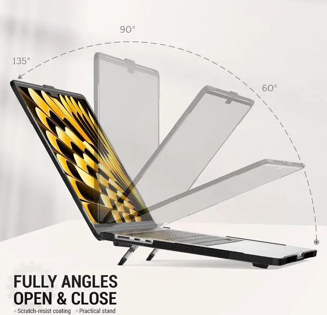Alt view image 2 of 7 - BONAEVER Case for MacBook Pro 13 inch M2 2024 2023 2022-2016 A2338 M1 A2251 A2289 A2159 A1989 A1708 A1706, Laptop Hard Cover with Kickstand, Keyboard Skin, Screen Protector, Camera Cover USB C Adapter