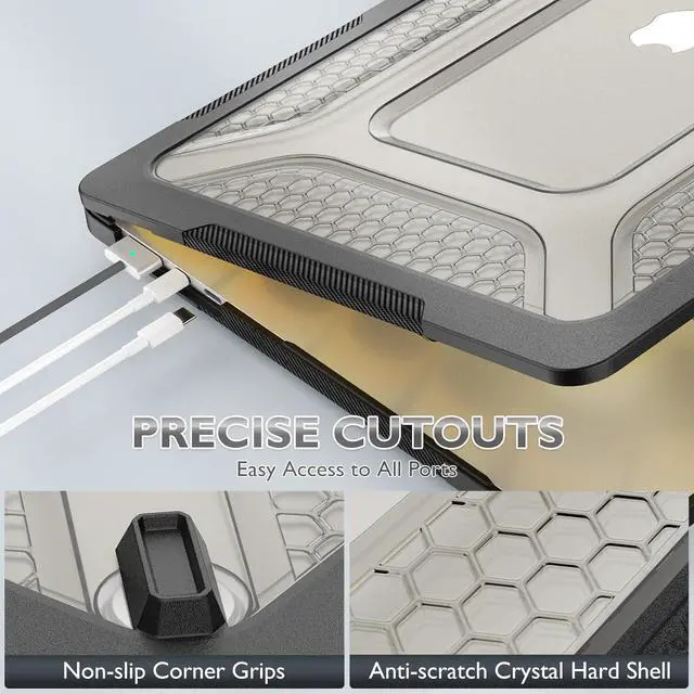 Alt view image 5 of 7 - BONAEVER Case for MacBook Pro 13 inch M2 2024 2023 2022-2016 A2338 M1 A2251 A2289 A2159 A1989 A1708 A1706, Laptop Hard Cover with Kickstand, Keyboard Skin, Screen Protector, Camera Cover USB C Adapter