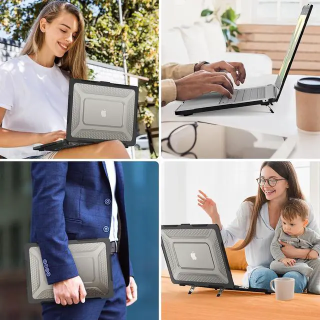 Alt view image 7 of 7 - BONAEVER Case for MacBook Pro 13 inch M2 2024 2023 2022-2016 A2338 M1 A2251 A2289 A2159 A1989 A1708 A1706, Laptop Hard Cover with Kickstand, Keyboard Skin, Screen Protector, Camera Cover USB C Adapter