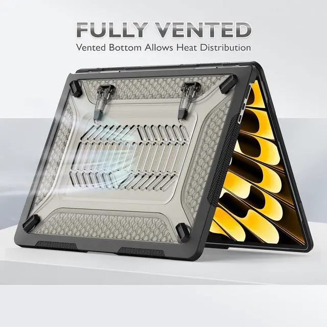 Alt view image 3 of 7 - BONAEVER Case for MacBook Pro 13 inch M2 2024 2023 2022-2016 A2338 M1 A2251 A2289 A2159 A1989 A1708 A1706, Laptop Hard Cover with Kickstand, Keyboard Skin, Screen Protector, Camera Cover USB C Adapter