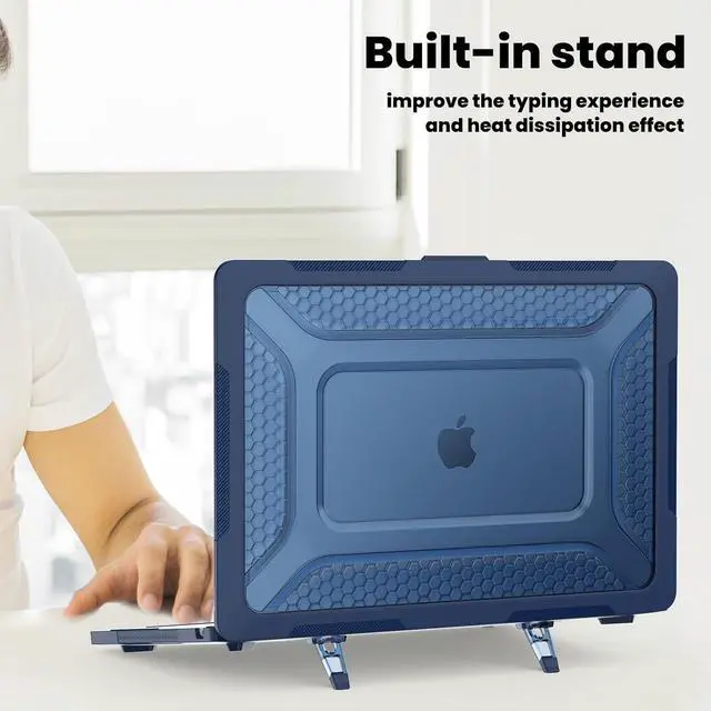 Alt view image 7 of 7 - BONAEVER Case for MacBook Pro 13 inch M2 2024 2023 2022-2016 A2338 M1 A2251 A2289 A2159 A1989 A1708 A1706, Laptop Hard Cover with Kickstand, Keyboard Skin, Screen Protector, Camera Cover USB C Adapter
