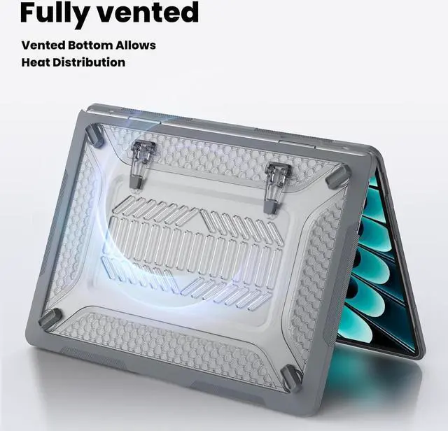 Alt view image 3 of 7 - BONAEVER Case for MacBook Pro 13 inch M2 2024 2023 2022-2016 A2338 M1 A2251 A2289 A2159 A1989 A1708 A1706, Laptop Hard Cover with Kickstand, Keyboard Skin, Screen Protector, Camera Cover USB C Adapter