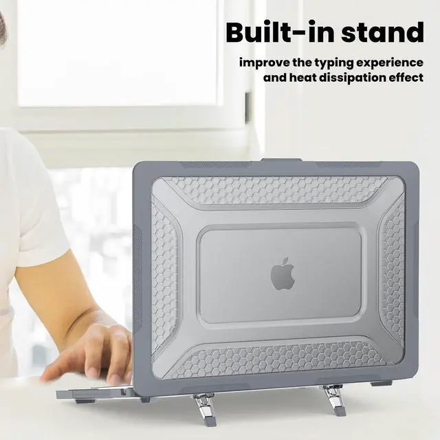 Alt view image 7 of 7 - BONAEVER Case for MacBook Pro 13 inch M2 2024 2023 2022-2016 A2338 M1 A2251 A2289 A2159 A1989 A1708 A1706, Laptop Hard Cover with Kickstand, Keyboard Skin, Screen Protector, Camera Cover USB C Adapter