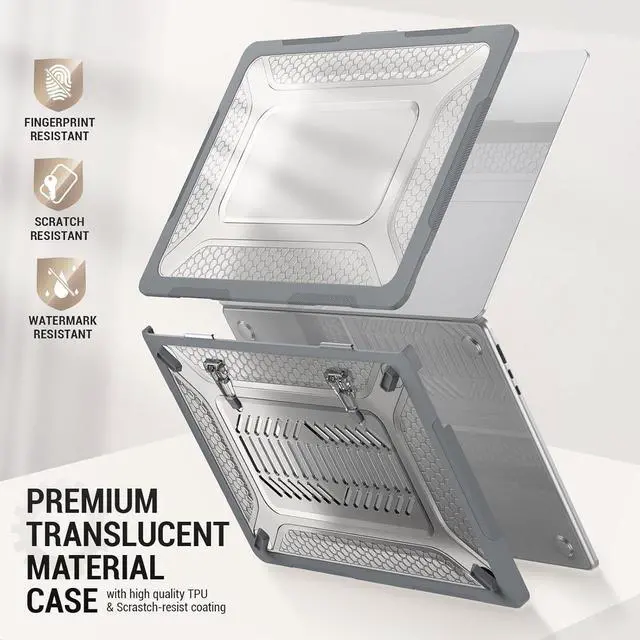 Alt view image 5 of 7 - BONAEVER Case for MacBook Pro 13 inch M2 2024 2023 2022-2016 A2338 M1 A2251 A2289 A2159 A1989 A1708 A1706, Laptop Hard Cover with Kickstand, Keyboard Skin, Screen Protector, Camera Cover USB C Adapter