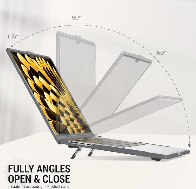 Alt view image 4 of 7 - BONAEVER Case for MacBook Pro 13 inch M2 2024 2023 2022-2016 A2338 M1 A2251 A2289 A2159 A1989 A1708 A1706, Laptop Hard Cover with Kickstand, Keyboard Skin, Screen Protector, Camera Cover USB C Adapter