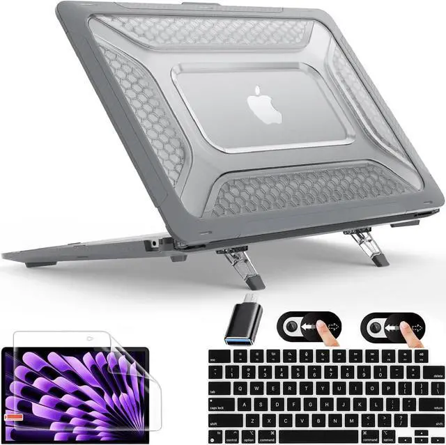 Main image of BONAEVER Case for MacBook Pro 13 inch M2 2024 2023 2022-2016 A2338 M1 A2251 A2289 A2159 A1989 A1708 A1706, Laptop Hard Cover with Kickstand, Keyboard Skin, Screen Protector, Camera Cover USB C Adapter