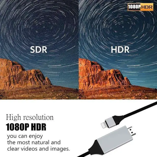 Alt view image 5 of 7 - BONAEVER [Apple MFi Certified] Lightning to HDMI Cable Adapter for iPhone,1080P Lightning Digital AV Adapter HDTV Cord Connector Compatible with iPhone/iPad to TV Projector Monitor - 6.6ft