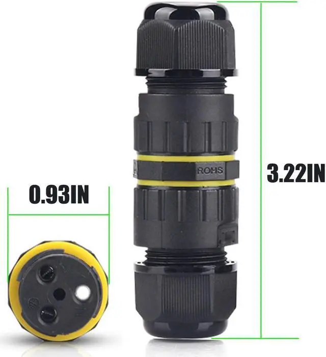 Alt view image 4 of 7 - BONAEVER IP68 Waterproof 2 Way 2 Pin Junction Box Electrical Cable Connector,5 Pack 24A 400V M20 Wire Range(9-12mm) for Outdoor Rapid Maintenance Expansion and Extension of Cable Connectors
