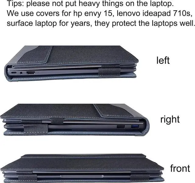 Alt view image 4 of 7 - BONAEVER Case for 15.6 inch Dell Inspiron 15 3000/3535/3530/3520/3510/3510/3515/3511 and Vostro 15 3530 3520 3510 3515 Laptop Cover Computer Drop Protection PU Leather Case Notebook Sleeve